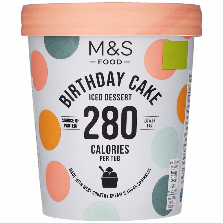 M&S Low Fat Birthday Cake Ice Cream