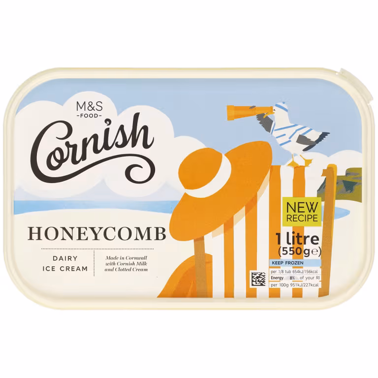 M&S Cornish Clotted Cream Honeycomb Dairy Ice Cream