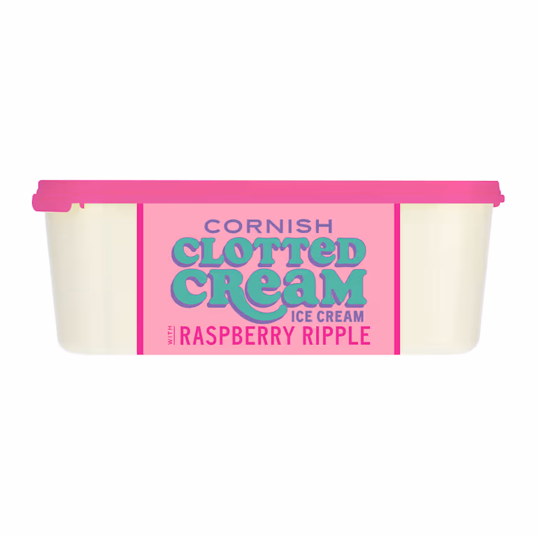 M&S Cornish Clotted Cream Ice Cream With Raspberry Ripple