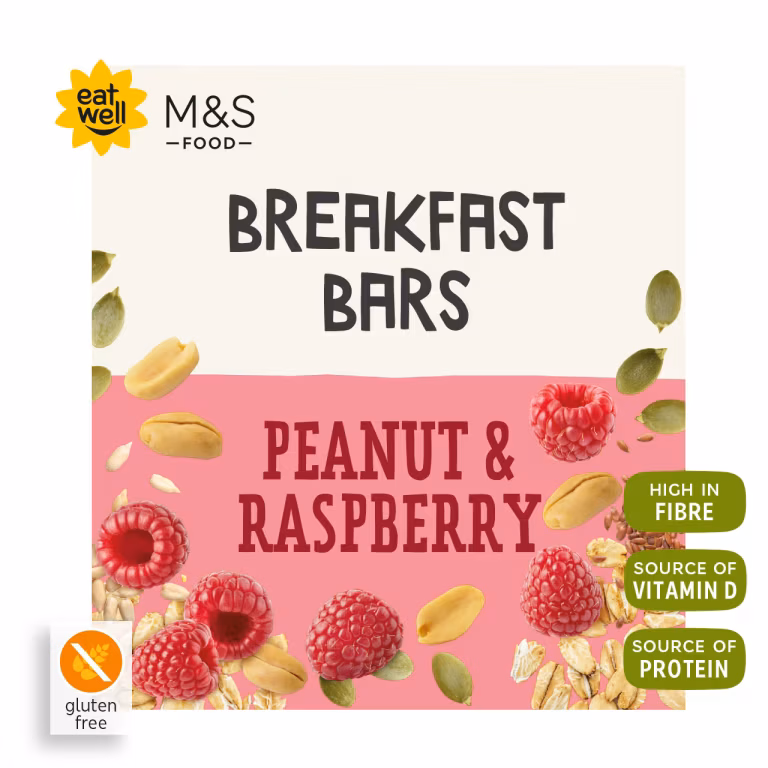 M&S Peanut and Raspberry Breakfast Bars