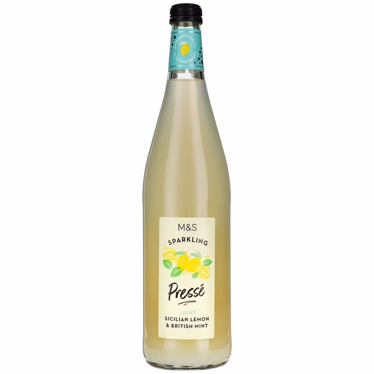 M&S Light Sicilian Lemon and British Mint Sparkling Pressé