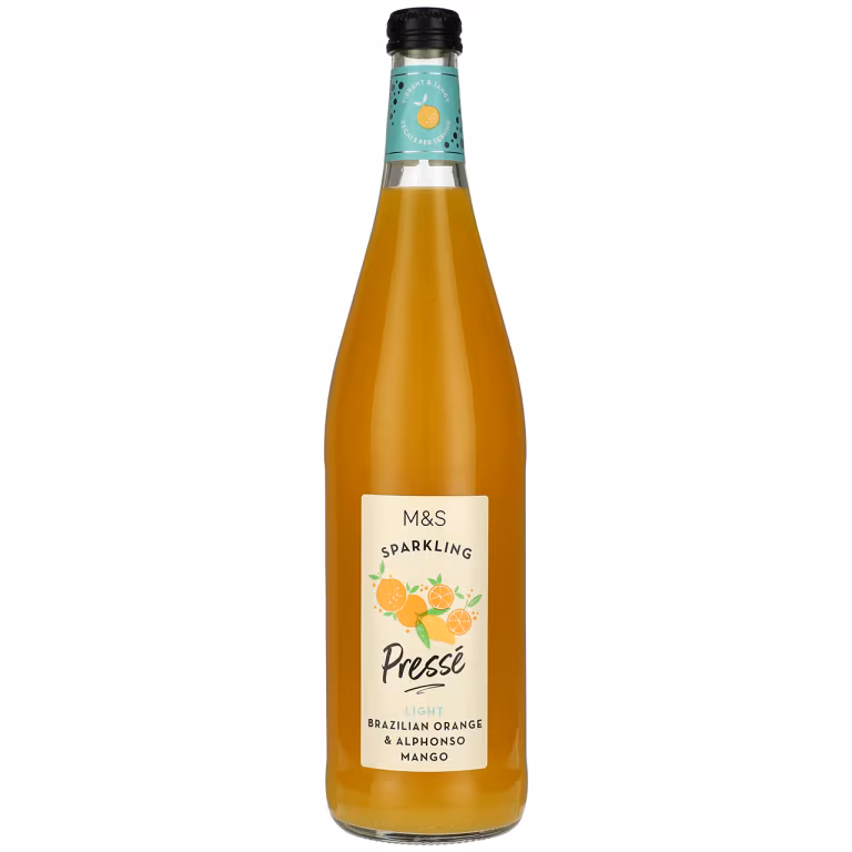 M&S Sparkling Light Brazilian Orange and Alphonso Mango Pressé