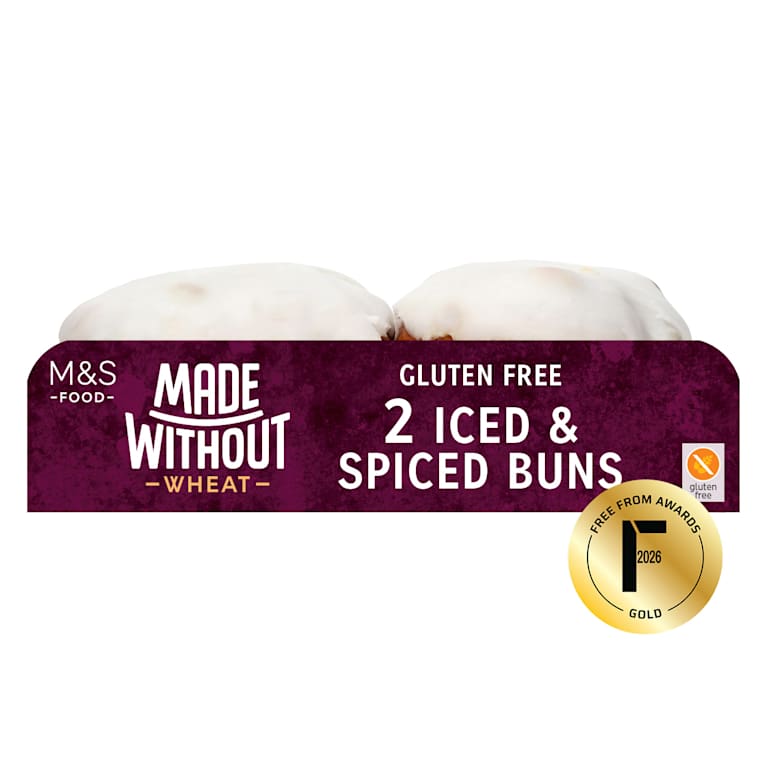 M&S Made Without Wheat Iced Spiced Buns