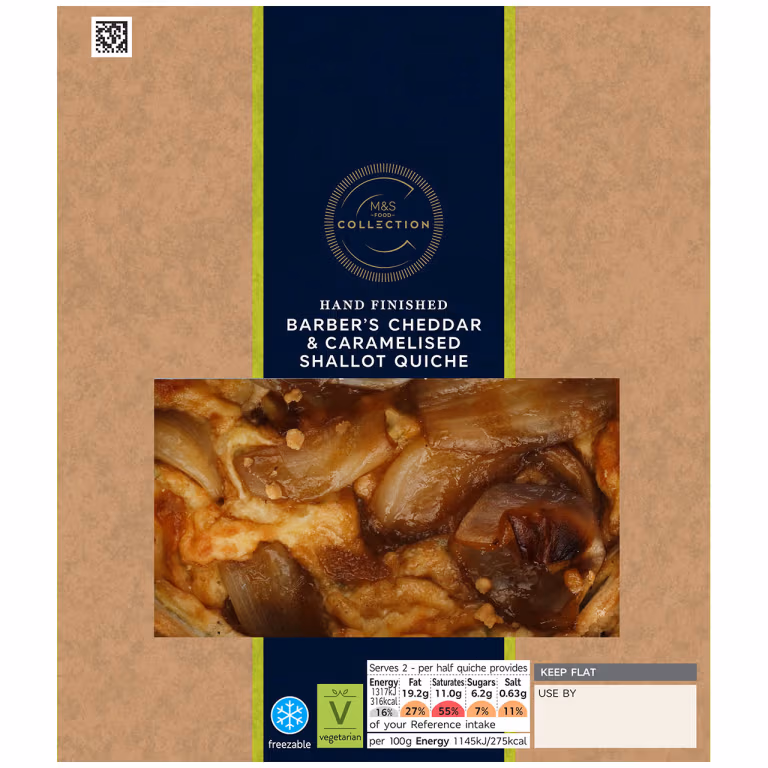 M&S Collection Hand Finished Barber's Cheddar and Caramelised Shallot Quiche