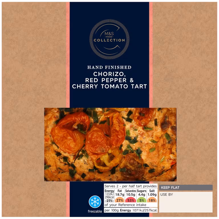 M&S Collection Hand Finished Chorizo, Red Pepper and Cherry Tomato Tart