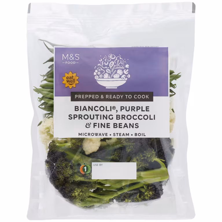 M&S Biancoli Purple Sprouting Broccoli and Fine Beans