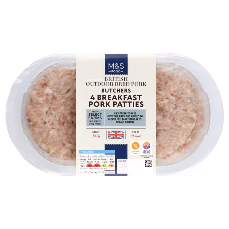 M&S British Outdoor Bred Breakfast Pork Patties