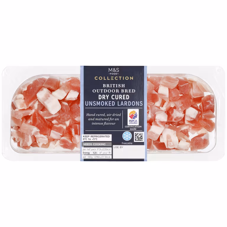 M&S Collection British Outdoor Bred Dry Cured Unsmoked Lardons