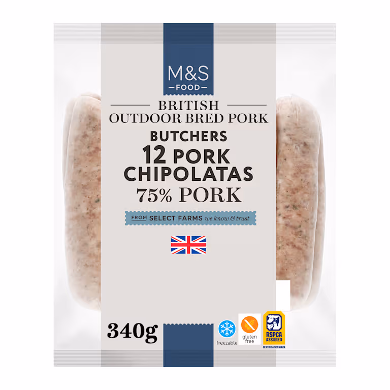 M&S British Outdoor Bred Pork Butchers Chipolatas