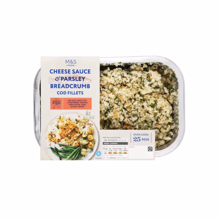 M&S Cheese Sauce & Parsley Breadcrumb Cod Fillets