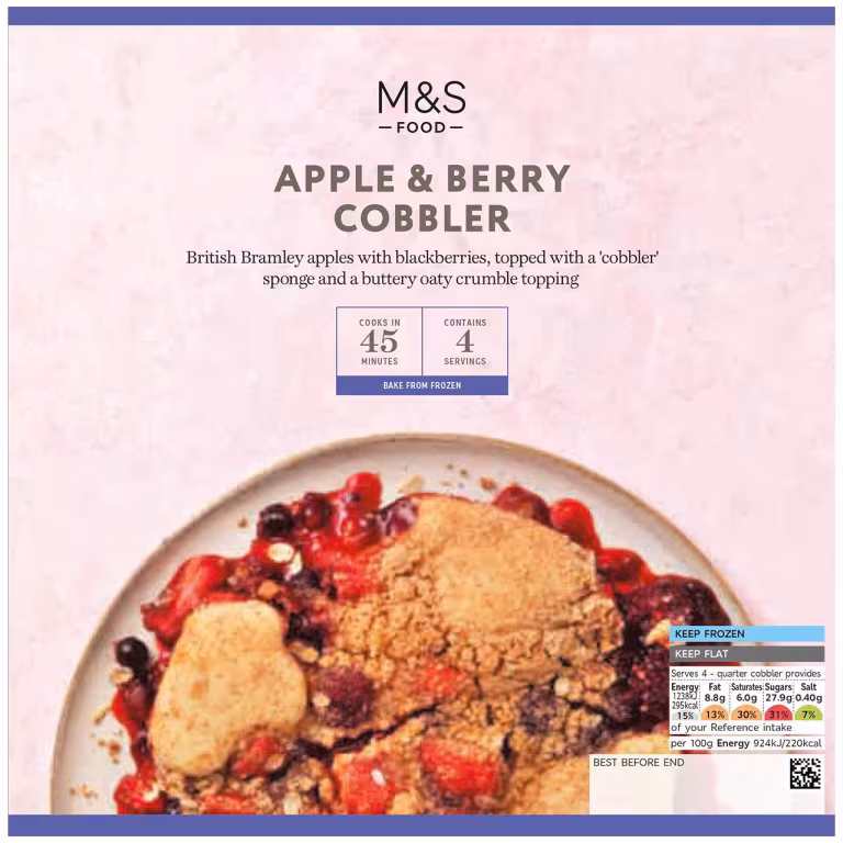 M&S Frozen Apple & Berry Cobbler