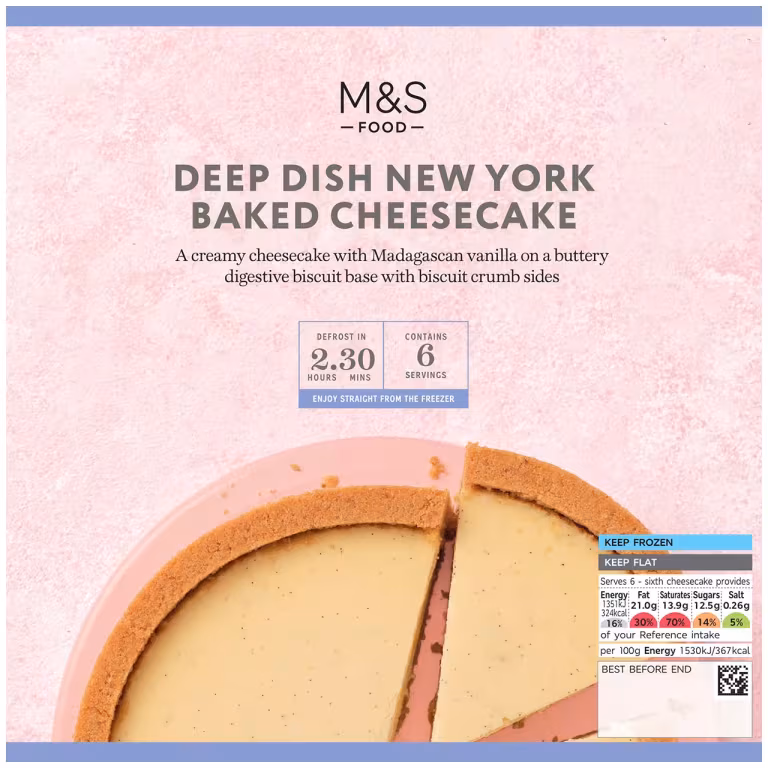 M&S Deep Dish New York Baked Cheesecake