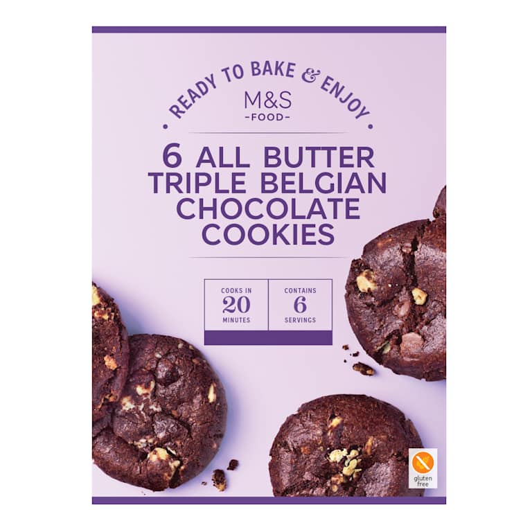 M&S Ready to Bake All Butter Triple Belgian Chocolate Cookies