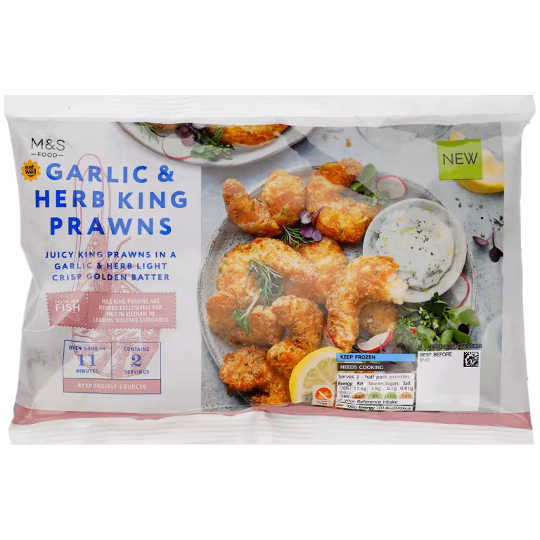 M&S Garlic and Herb King Prawns