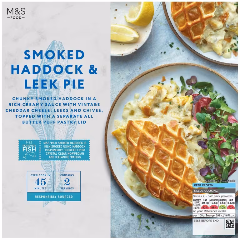 M&S Smoked Haddock and Leek Pie