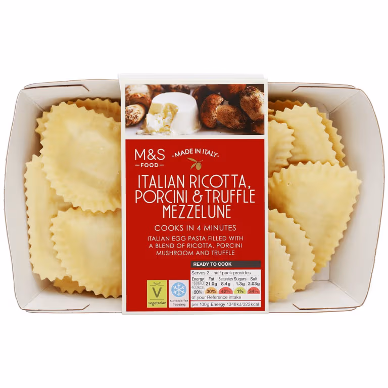 M&S Italian Ricotta, Porcini and Truffle Mezzelune<br />