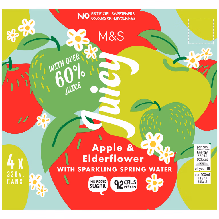 M&S Juicy Apple and Elderflower Sparkling Water