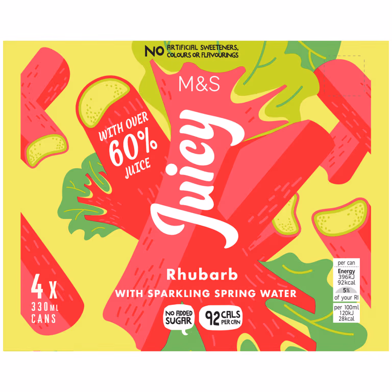 M&S Juicy Rhubarb Sparkling Spring Water