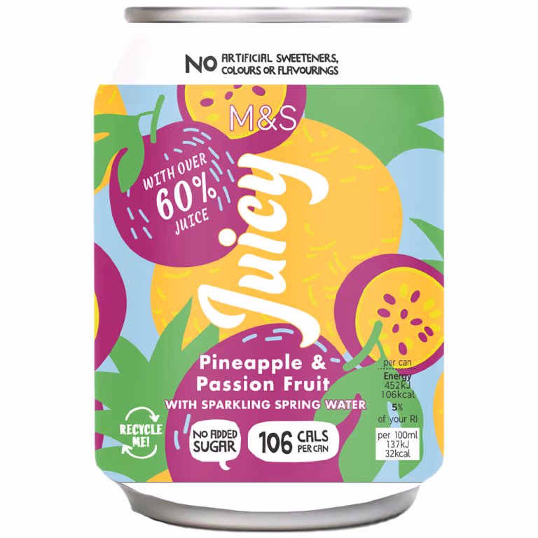 M&S Juicy Pineapple and Passion Fruit Sparkling Spring Water