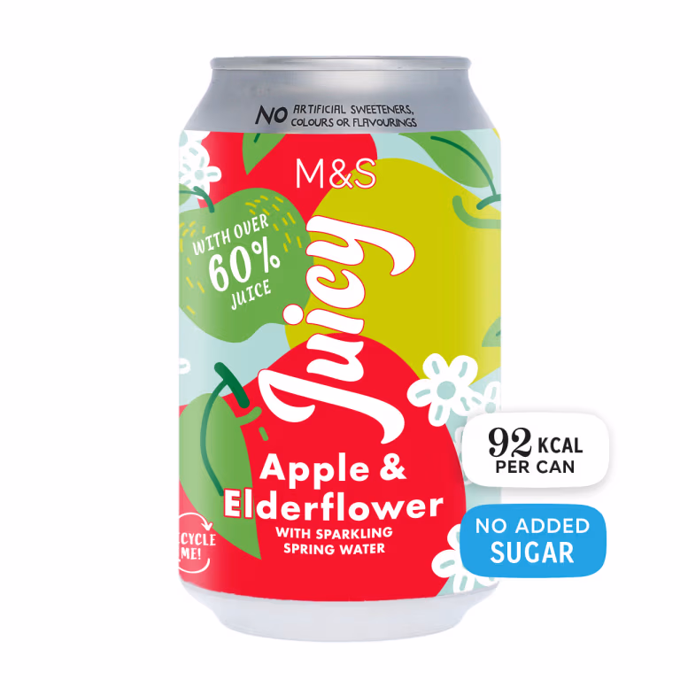 M&S Apple and Elderflower with Sparkling Spring Water Juicy