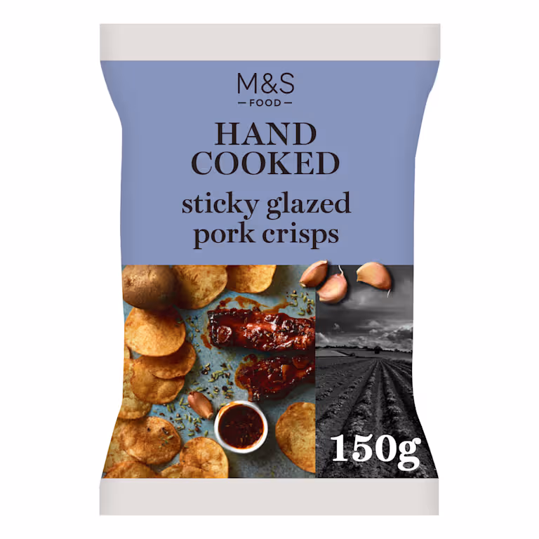 M&S Hand Cooked Sticky Glazed Pork Crisps