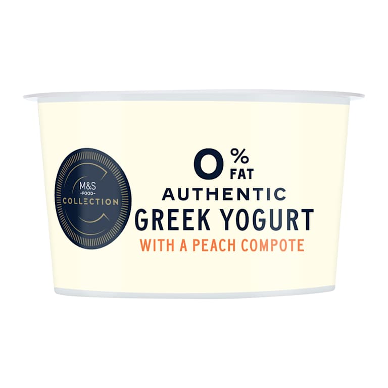 M&S Authentic Greek Yogurt 0% Fat with Peach
