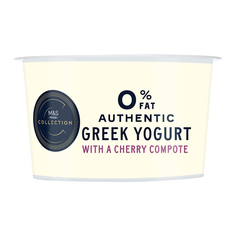 M&S Authentic Greek Yogurt 0% Fat with Cherry