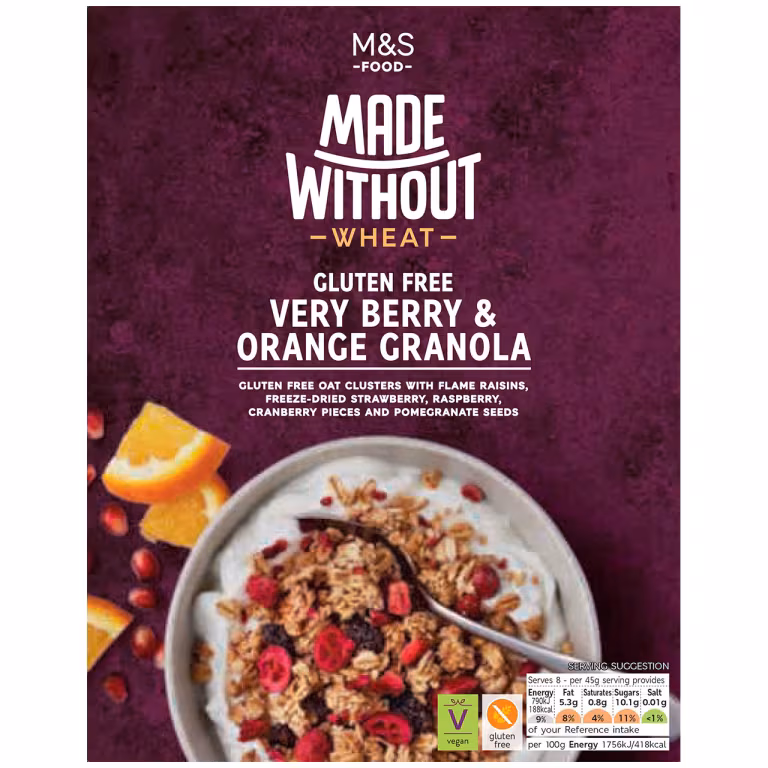 M&S Made Without Wheat Very Berry and Orange Granola