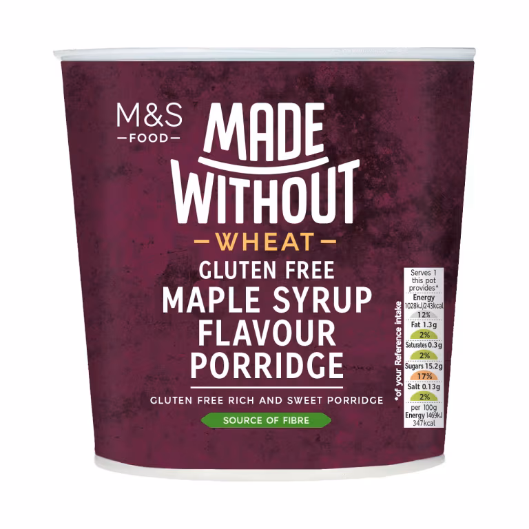 M&S Made Without Wheat Maple Syrup Flavour Porridge