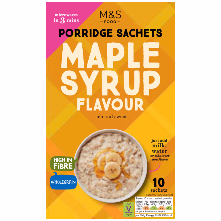 M&S Maple Syrup Flavour Porridge Sachets