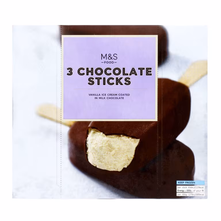 M&S Chocolate Vanilla Ice Cream Sticks