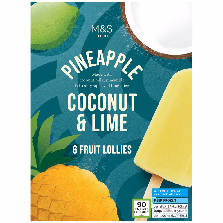 M&S Pineapple, Coconut and Lime Fruit Lollies