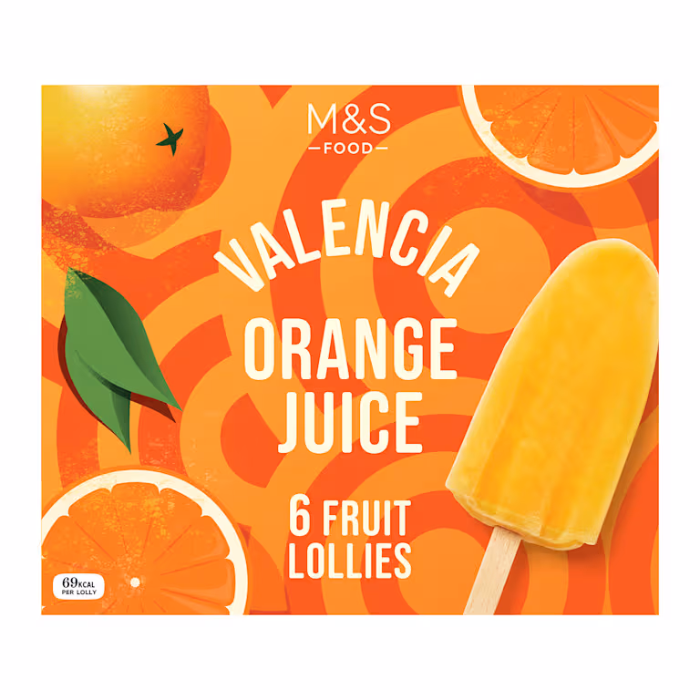 M&S Valencia Orange Juice Fruit Lollies