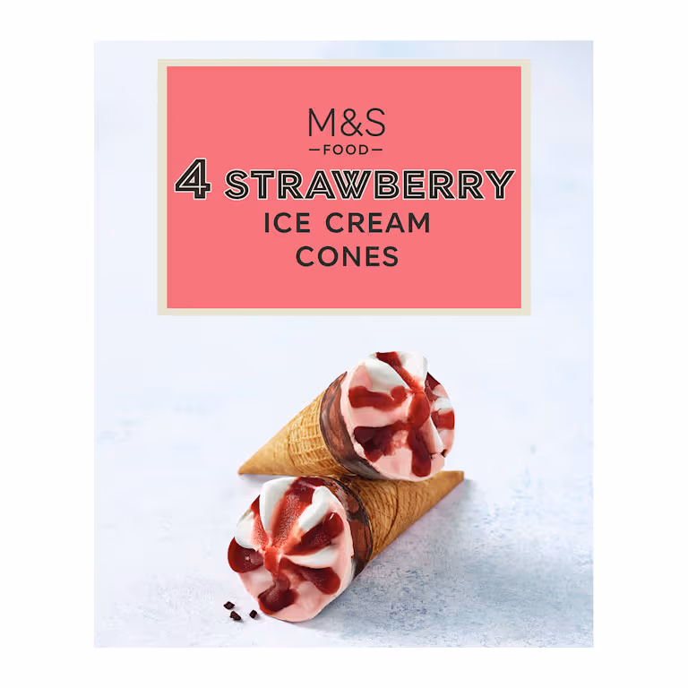 M&S Strawberry Ice Cream Cones