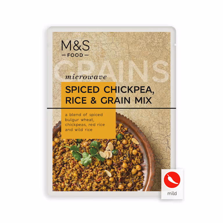 M&S Microwave Spiced Chickpea, Rice and Grain Mix