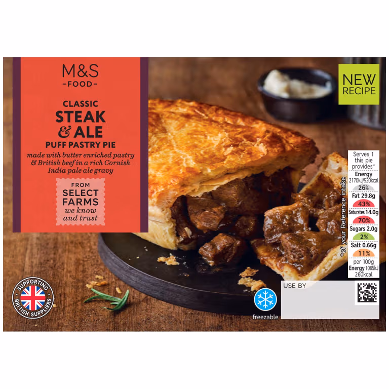 M&S Classic Steak & Ale Puff Pastry Pie