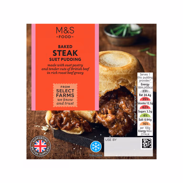 M&S Baked Steak Suet Pudding