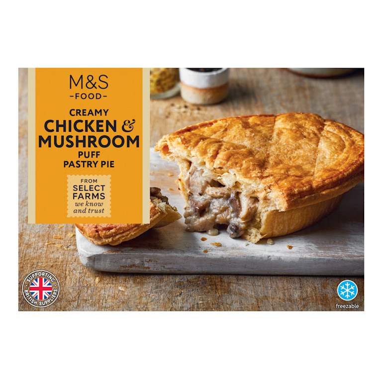 M&S Creamy Chicken and Mushroom Puff Pastry Pie