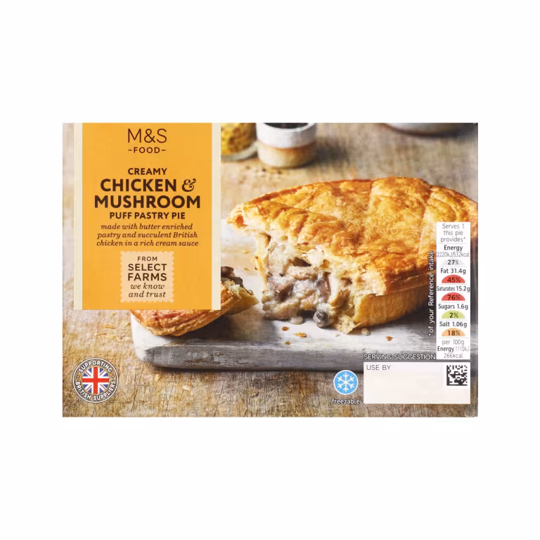 M&S Creamy Chicken and Mushroom Puff Pastry Pie