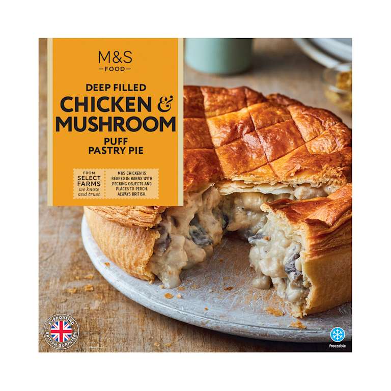 M&S Deep Filled Chicken and Mushroom Puff Pastry Pie