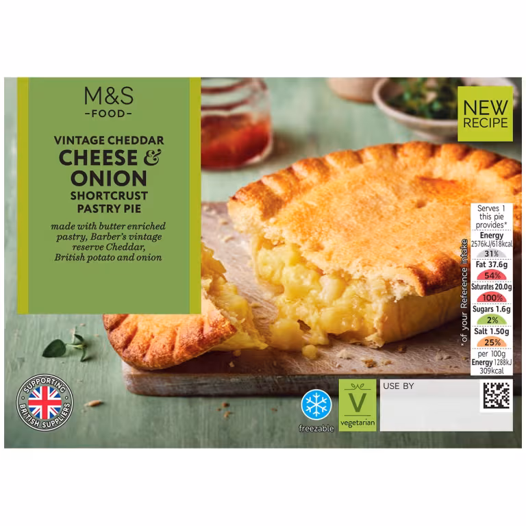 M&S Cheese and Onion Shortcrust Pastry Pie