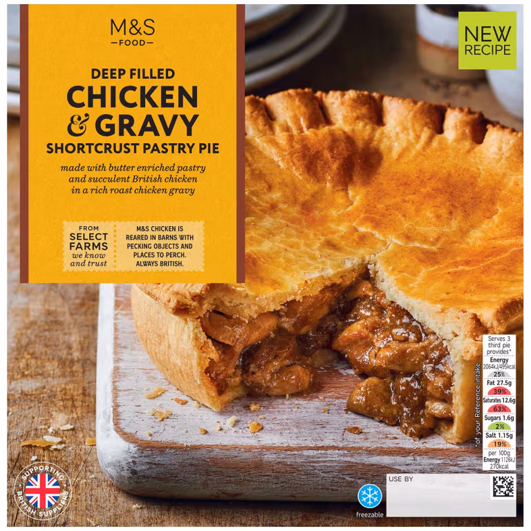 M&S Deep Filled Chicken & Gravy Shortcrust Pie