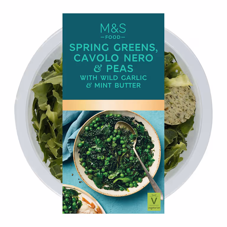 M&S Spring Greens, Cavolo Nero and Peas