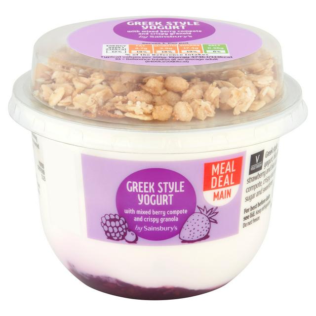 Sainsbury's On the Go Greek Style Yogurt with Mixed Berry Compote & Crispy Granola 210g