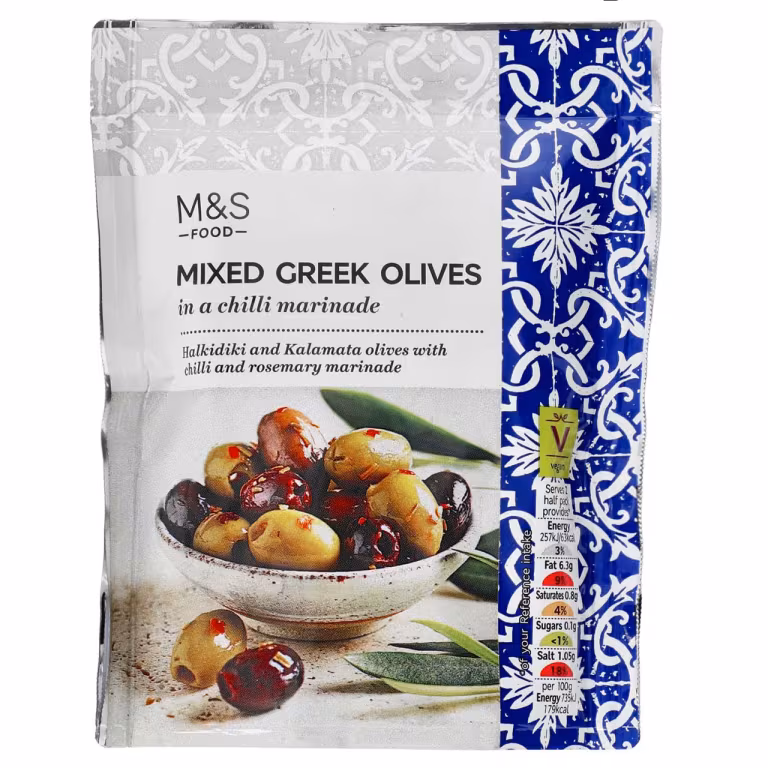 M&S Mixed Greek Olives in a Chilli Marinade
