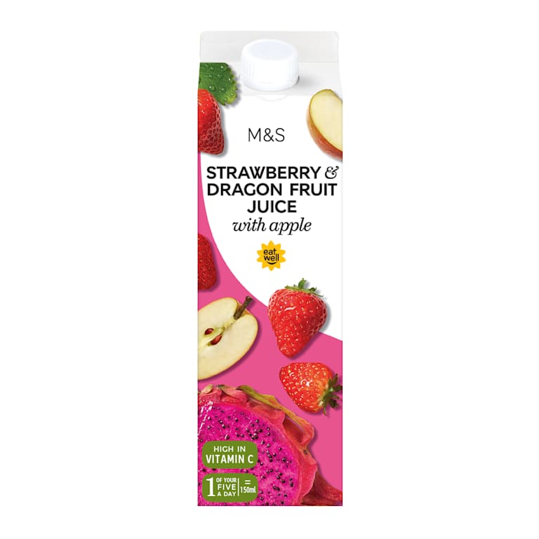M&S Pressed Strawberry and Dragon Fruit Juice with Apple