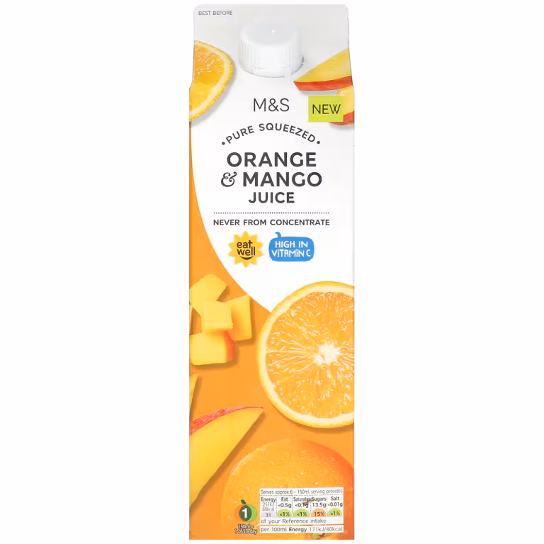 M&S Pure Squeezed Orange and Mango Juice