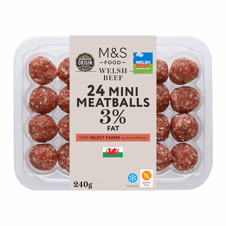 M&S Welsh Mini Beef Meatballs 3% Fat