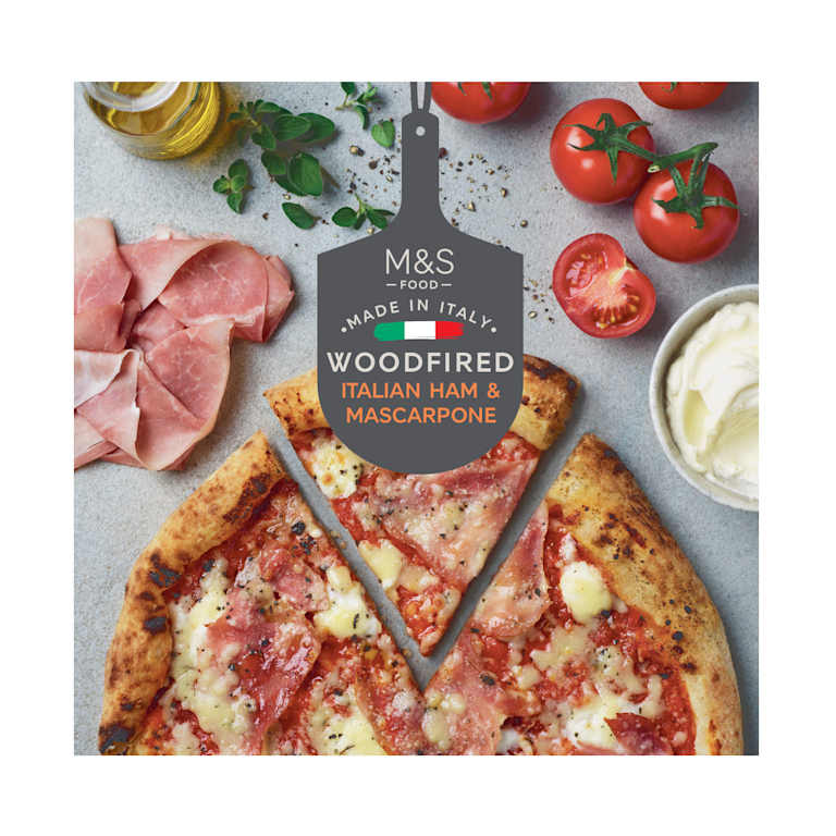M&S Woodfired Italian Ham and Mascarpone Pizza