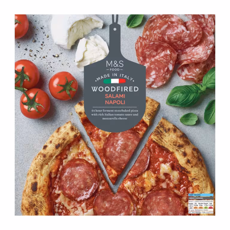 M&S Woodfired Salami Napoli Pizza